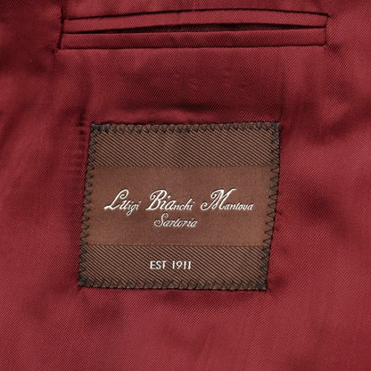 [New] Luigi Bianchi Mantova Wool Check Gilet Vest Bordeaux x Blue [Size 46] [RED] [A/W] [Condition Rank N] [Men&