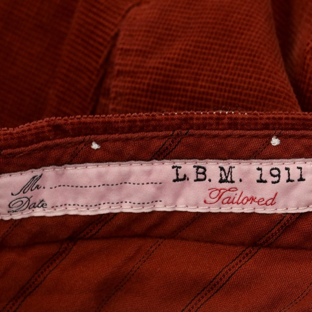 [New] LBM1911 Cotton Corduroy Slacks Pants Terracotta Color [Size 46] [BRW] [A/W] [Condition Rank N] [Men&