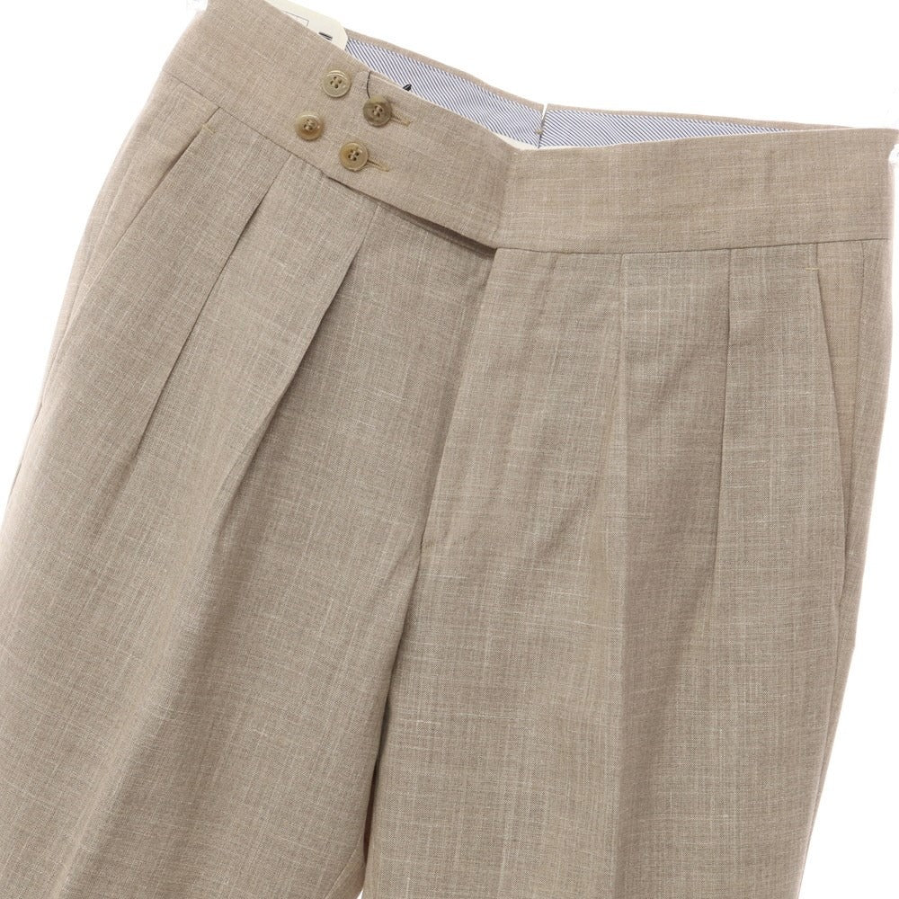 [New Outlet] Luigi Bianchi Mantova Wool Silk Linen Slacks Pants Beige [Size 48] [BEI] [S/S] [Condition Rank N-] [Men&