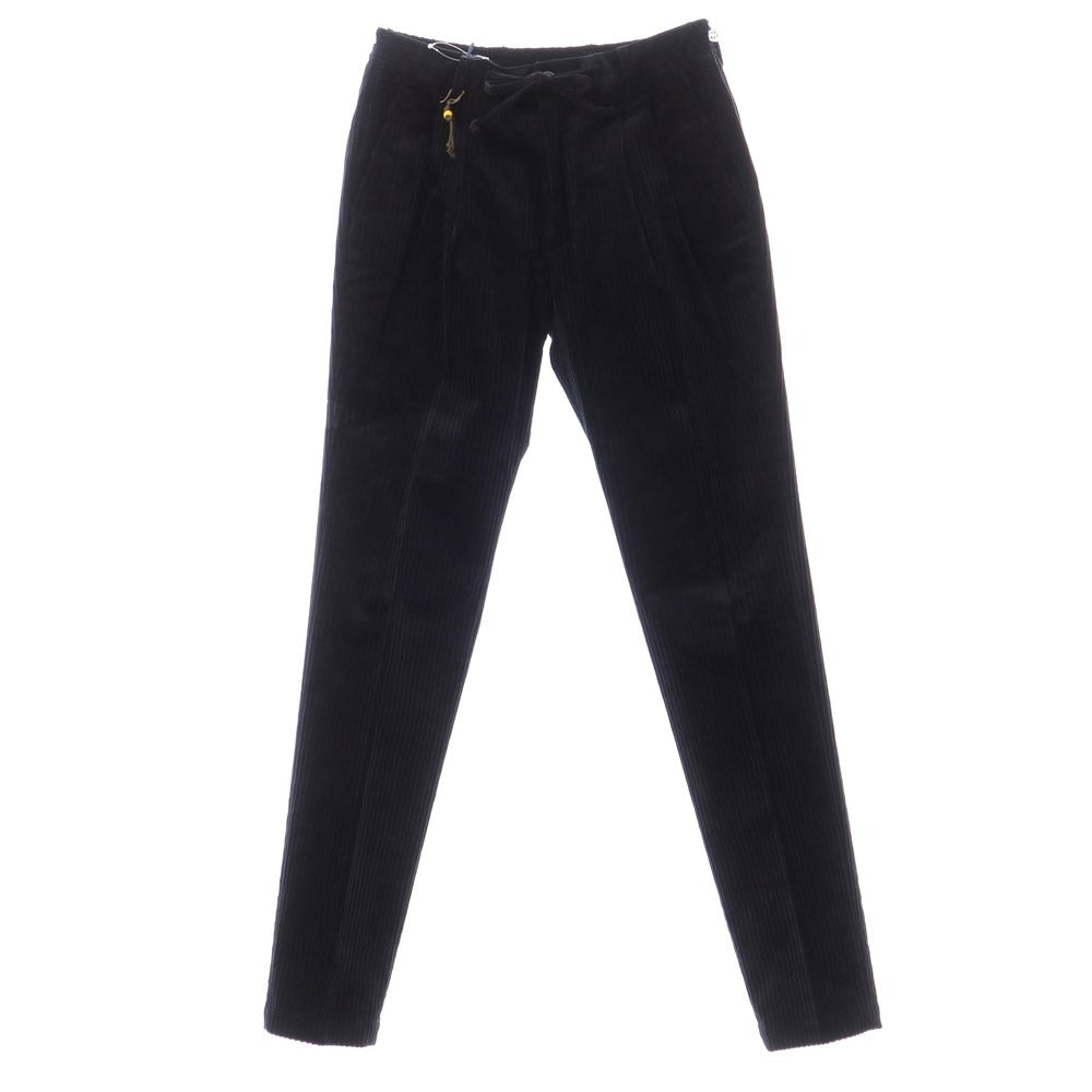 [New] Giannetto Corduroy Easy Slacks Pants Navy Black [Size 46] [BLK] [A/W] [Condition Rank N] [Men&