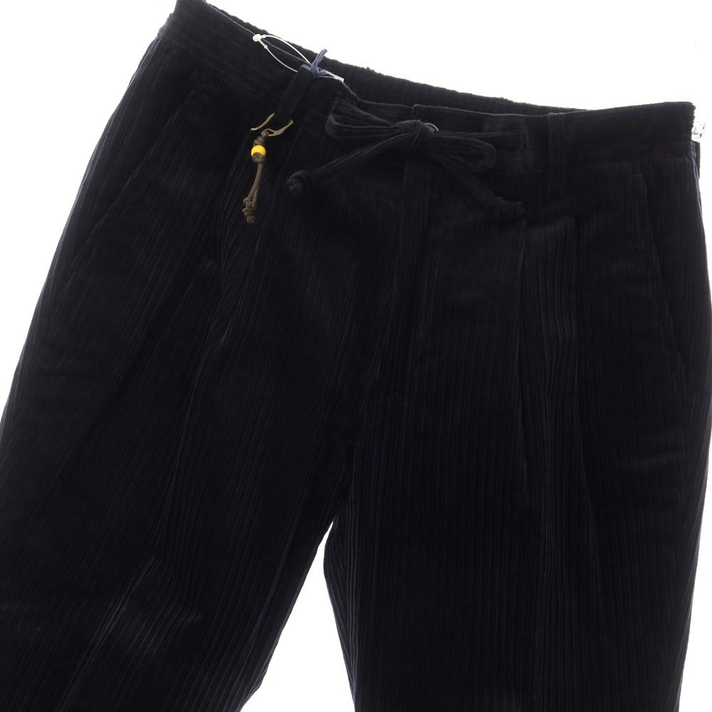 [New] Giannetto Corduroy Easy Slacks Pants Navy Black [Size 46] [BLK] [A/W] [Condition Rank N] [Men&