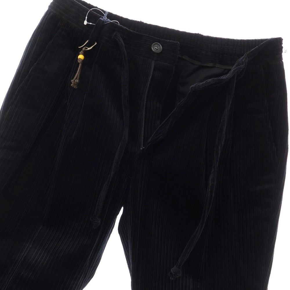 [New] Giannetto Corduroy Easy Slacks Pants Navy Black [Size 46] [BLK] [A/W] [Condition Rank N] [Men&