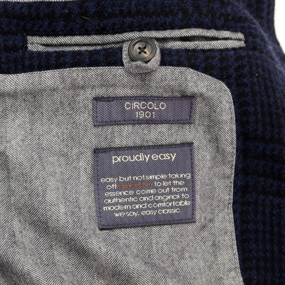 [New] CIRCOLO 1901 Wool Nylon Check Blouson Navy [Size S] [NVY] [A/W] [Condition Rank N] [Men&