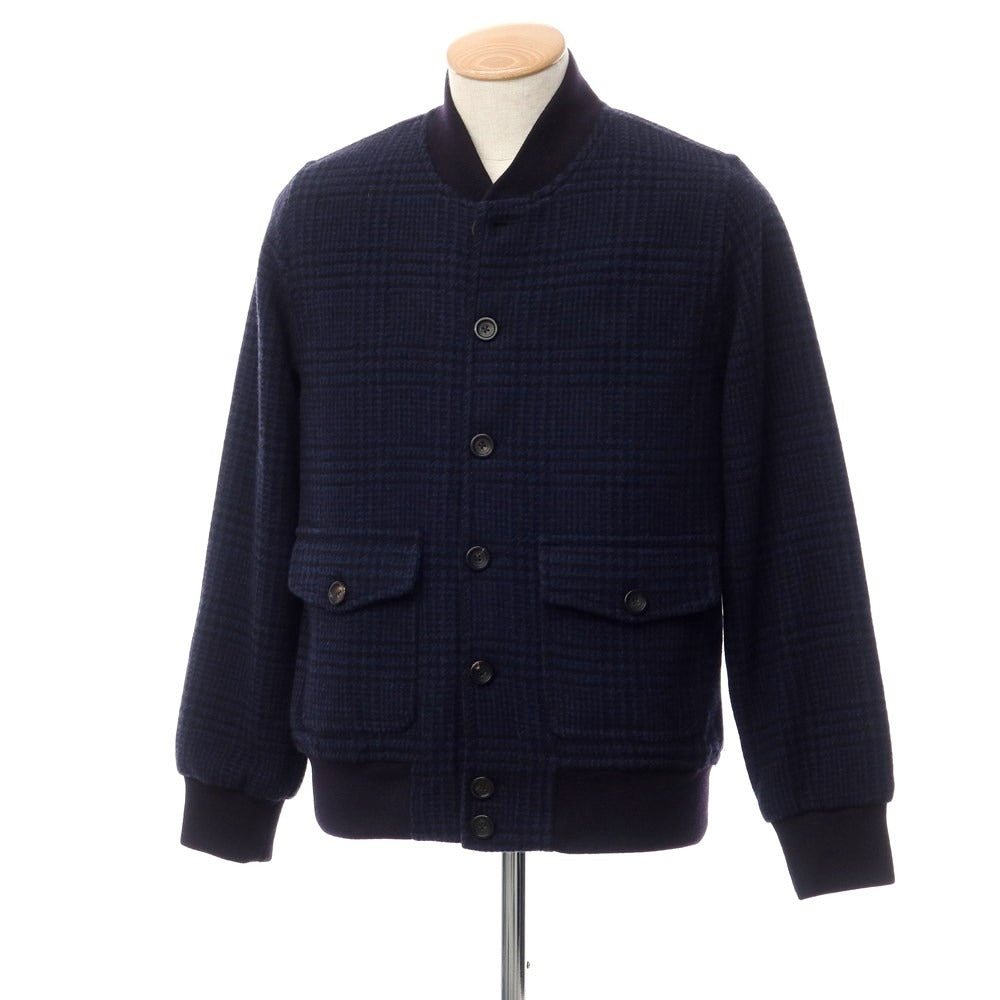 [New] CIRCOLO 1901 Wool Nylon Check Blouson Navy [Size S] [NVY] [A/W] [Condition Rank N] [Men&