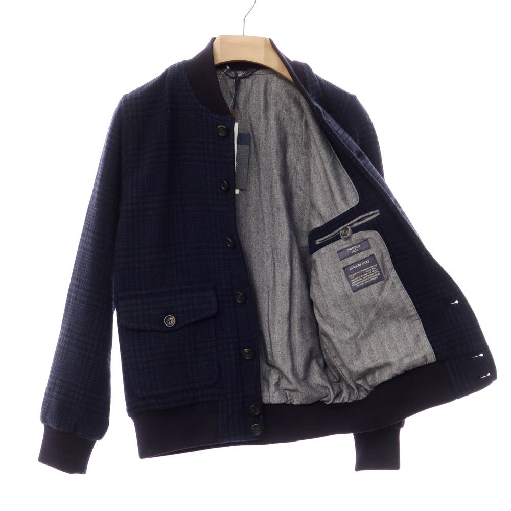 [New] CIRCOLO 1901 Wool Nylon Check Blouson Navy [Size S] [NVY] [A/W] [Condition Rank N] [Men&