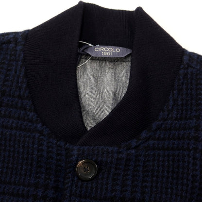 [New] CIRCOLO 1901 Wool Nylon Check Blouson Navy [Size S] [NVY] [A/W] [Condition Rank N] [Men&