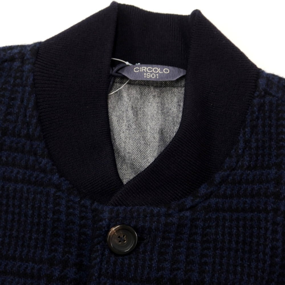 【新品】チルコロ1901 CIRCOLO 1901 ウールナイロン チェック ブルゾン ネイビー【サイズM】【NVY】【A/W】【状態ランクN】【メンズ】【769175】