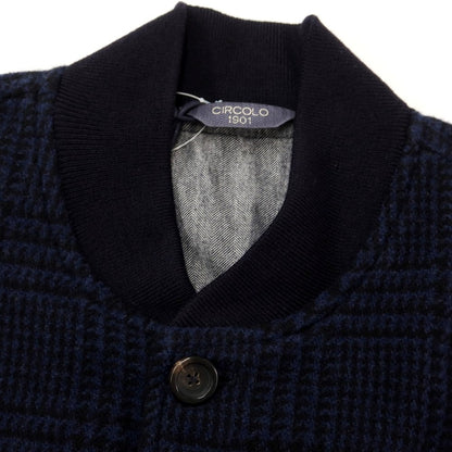 【新品】チルコロ1901 CIRCOLO 1901 ウールナイロン チェック ブルゾン ネイビー【サイズM】【NVY】【A/W】【状態ランクN】【メンズ】【769175】