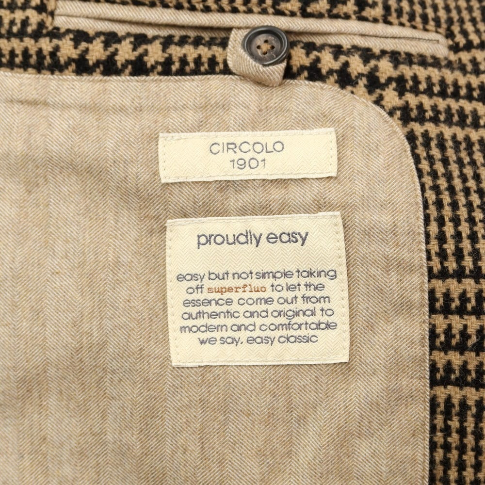 [New] CIRCOLO 1901 Wool Nylon Check Blouson Beige x Black [Size XS] [BEI] [A/W] [Condition Rank N] [Men&