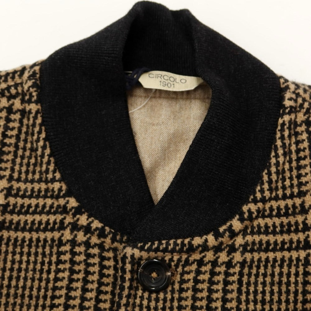 [New] CIRCOLO 1901 Wool Nylon Check Blouson Beige x Black [Size XS] [BEI] [A/W] [Condition Rank N] [Men&