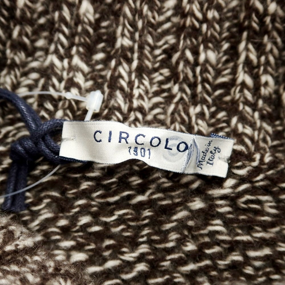 【新品】チルコロ1901 CIRCOLO 1901 ウール ローゲージ タートルネック ニット ブラウン【サイズL】【メンズ】