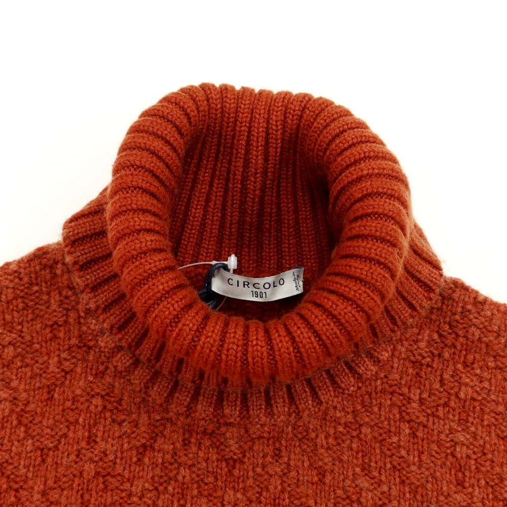 [New] CIRCOLO 1901 Wool Turtleneck Knit Orange Brown [Size L] [BRW] [A/W] [Condition Rank N] [Men&
