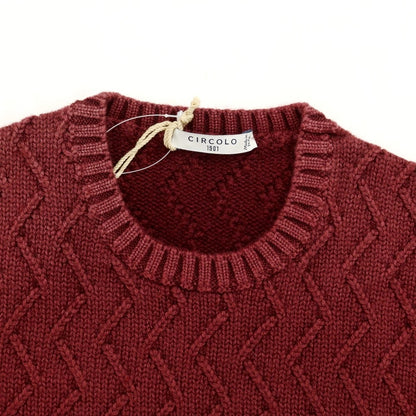 [New] CIRCOLO 1901 Wool Crew Neck Knit Bordeaux [Size S] [RED] [A/W] [Condition Rank N] [Men&