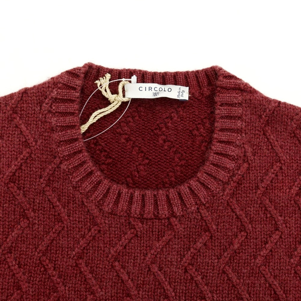 [New] CIRCOLO 1901 Wool Crew Neck Knit Bordeaux [Size M] [RED] [A/W] [Condition Rank N] [Men&