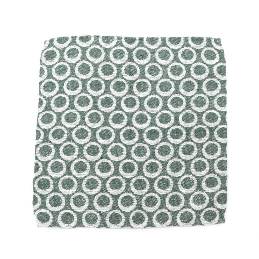 [New] LBM1911 Silk Cotton Circle Pattern Pocket Square Green x White [GRN] [S/S/A/W] [Condition Rank N] [Men&