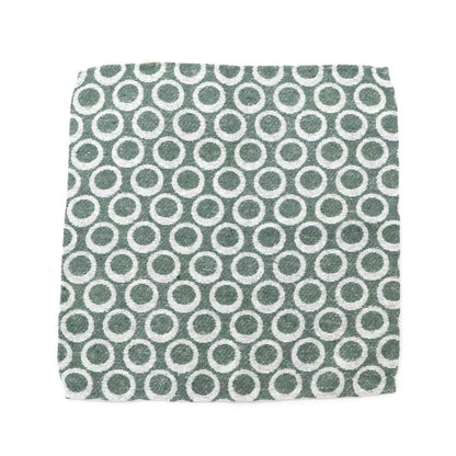 [New] LBM1911 Silk Cotton Circle Pattern Pocket Square Green x White [GRN] [S/S/A/W] [Condition Rank N] [Men&