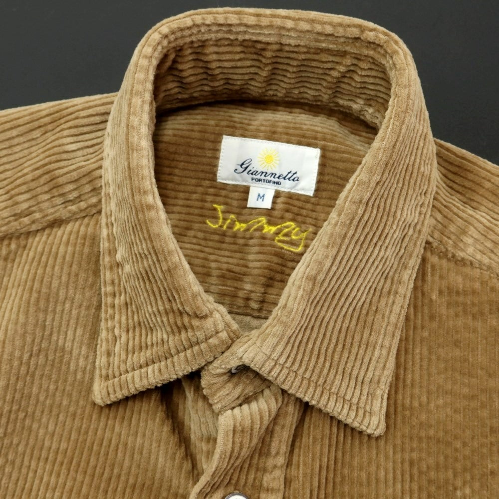 [New] Giannetto Jimmy Wide Ribbed Corduroy Shirt Beige [Size M] [BEI] [A/W] [Condition Rank N] [Men&