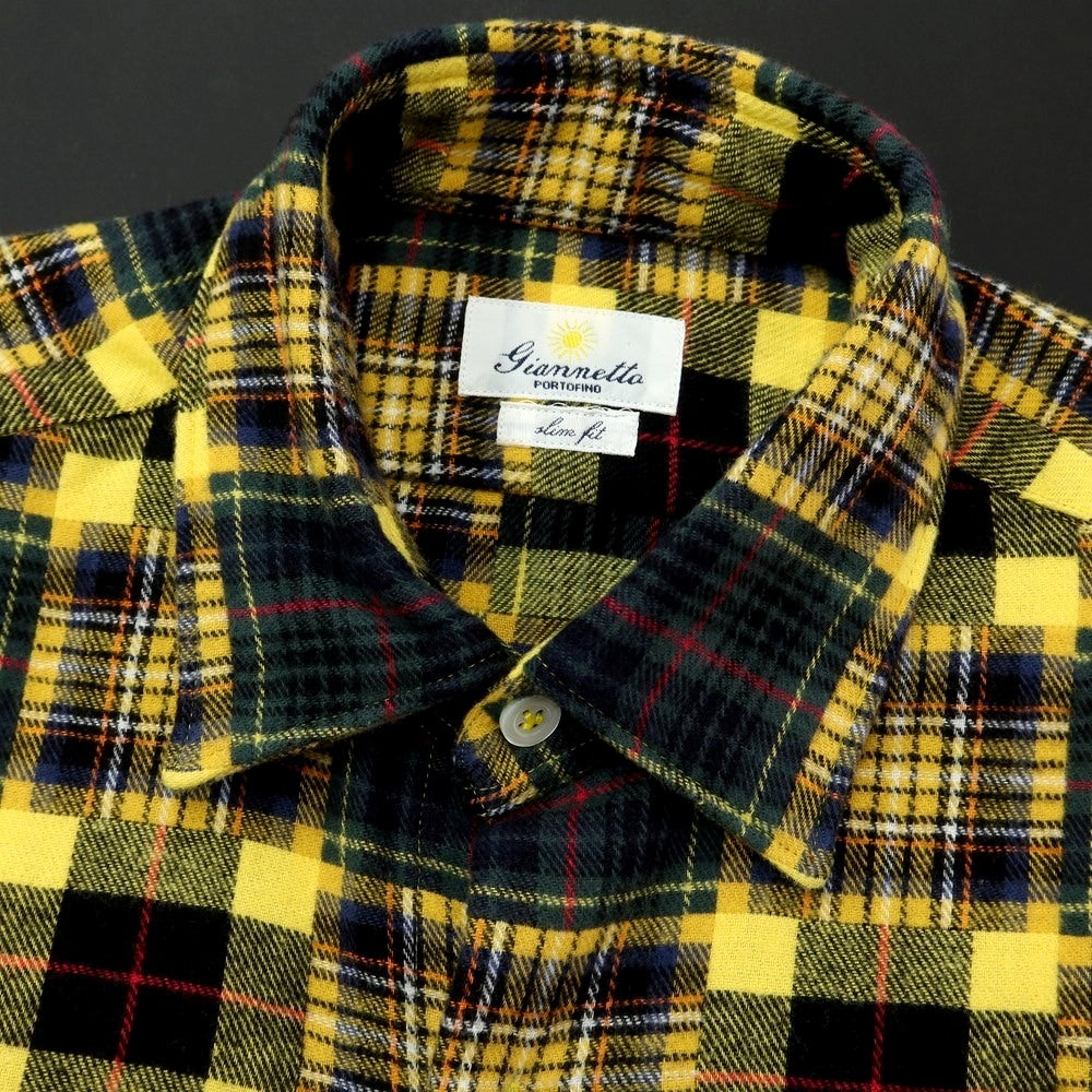 [New] Giannetto Check Flannel Shirt Yellow x Green [Size 37] [YEL] [A/W] [Condition Rank N] [Men&