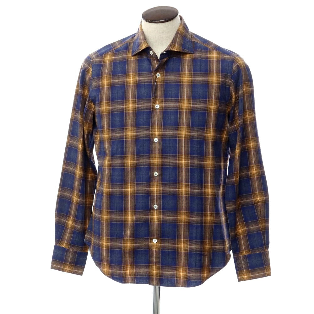 [New] Giannetto Cotton Check Casual Shirt Navy x Orange [Size 41] [NVY] [A/W] [Condition Rank N] [Men&