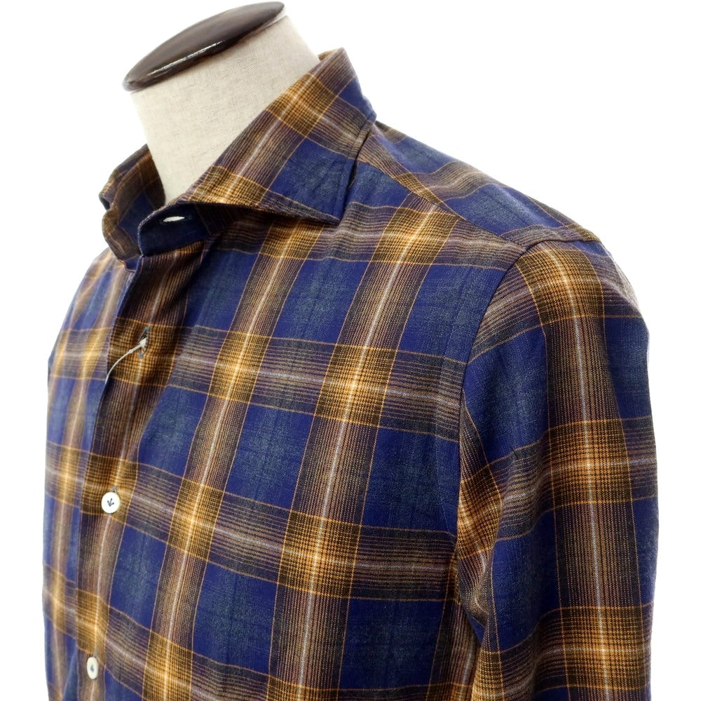 [New] Giannetto Cotton Check Casual Shirt Navy x Orange [Size 41] [NVY] [A/W] [Condition Rank N] [Men&