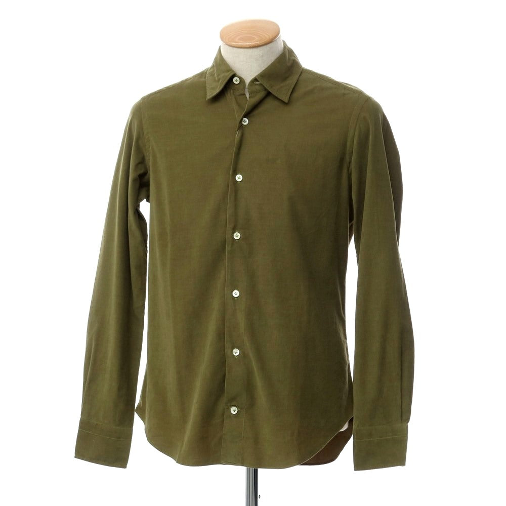 [New] Giannetto Fine Ribbed Corduroy Casual Shirt Olive [Size 38] [GRN] [A/W] [Condition Rank N] [Men&