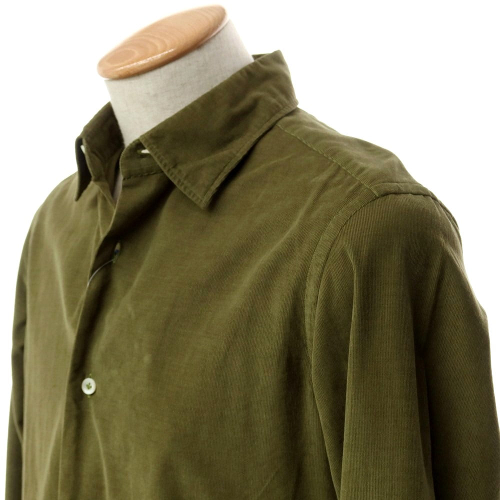 [New] Giannetto Fine Ribbed Corduroy Casual Shirt Olive [Size 38] [GRN] [A/W] [Condition Rank N] [Men&