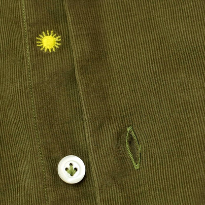 [New] Giannetto Fine Ribbed Corduroy Casual Shirt Olive [Size 38] [GRN] [A/W] [Condition Rank N] [Men&