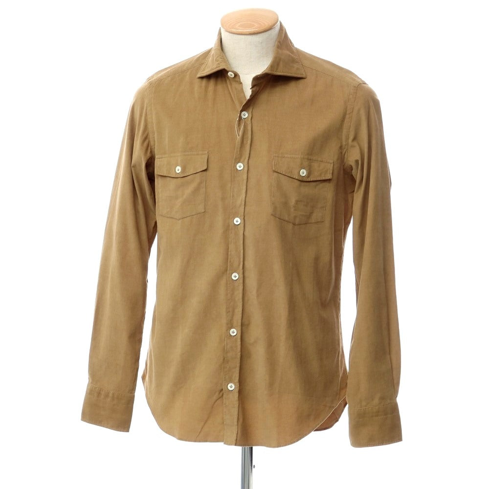 [New Outlet] Giannetto Fine Ribbed Corduroy Flap Pocket Shirt Camel Beige [Size 38] [BEI] [A/W] [Condition Rank N-] [Men&