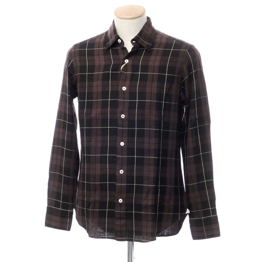 [New] Giannetto WASHING DIVISION Checkered Casual Shirt Black x Taupe [Size 38] [BLK] [S/S/A/W] [Condition Rank N] [Men&