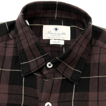[New] Giannetto WASHING DIVISION Checkered Casual Shirt Black x Taupe [Size 38] [BLK] [S/S/A/W] [Condition Rank N] [Men&