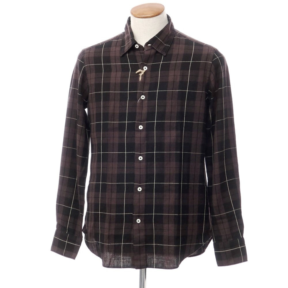 [New] Giannetto WASHING DIVISION Checkered Casual Shirt Black x Taupe [Size 40] [BLK] [S/S/A/W] [Condition Rank N] [Men&