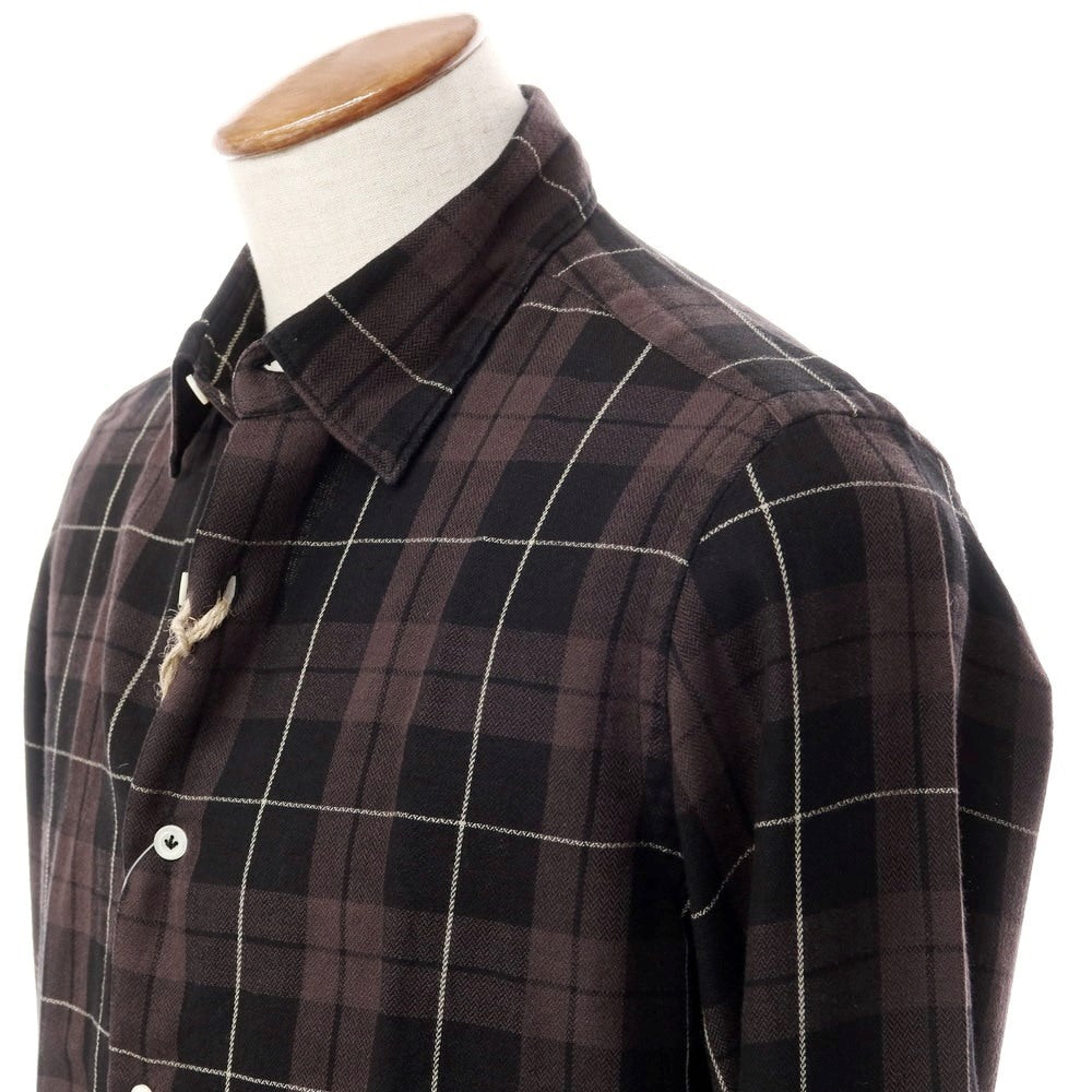 [New] Giannetto WASHING DIVISION Checkered Casual Shirt Black x Taupe [Size 40] [BLK] [S/S/A/W] [Condition Rank N] [Men&