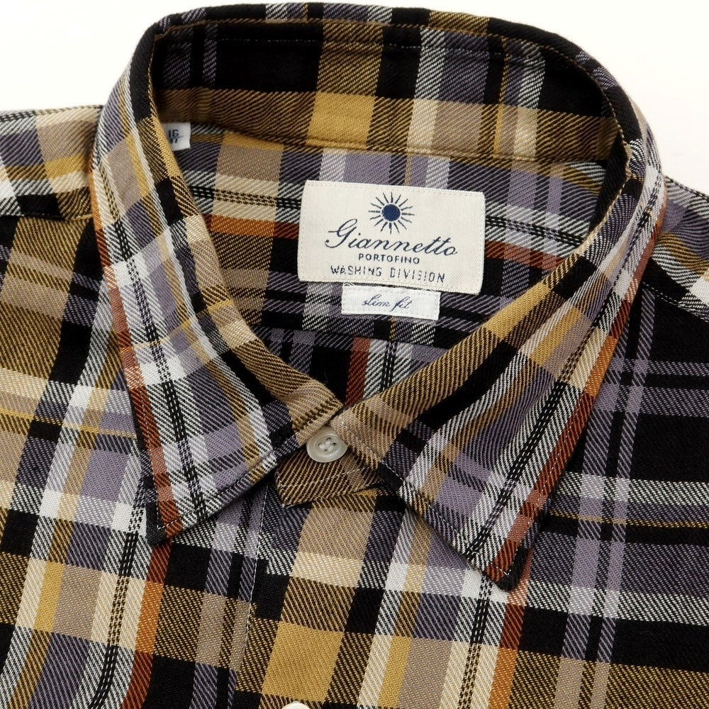 [New] Giannetto WASHING DIVISION Check pattern casual shirt Black x beige [Size 41] [BLK] [S/S/A/W] [Condition rank N] [Men&