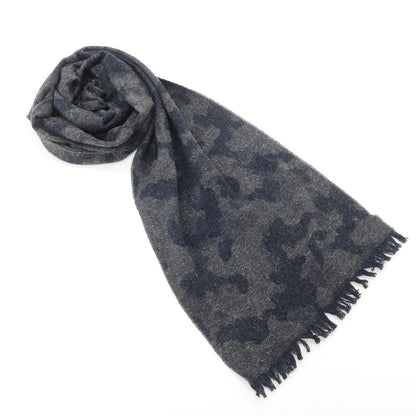 [New] Giannetto wool nylon silk camouflage pattern scarf gray x navy [GRY] [A/W] [Condition rank N] [Men&