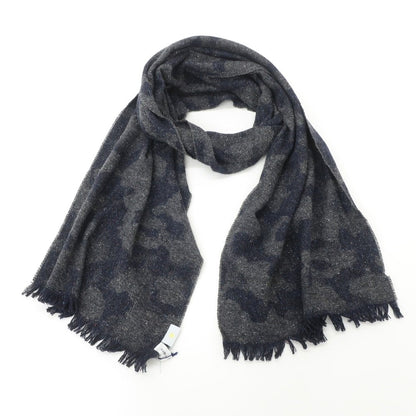 [New] Giannetto wool nylon silk camouflage pattern scarf gray x navy [GRY] [A/W] [Condition rank N] [Men&