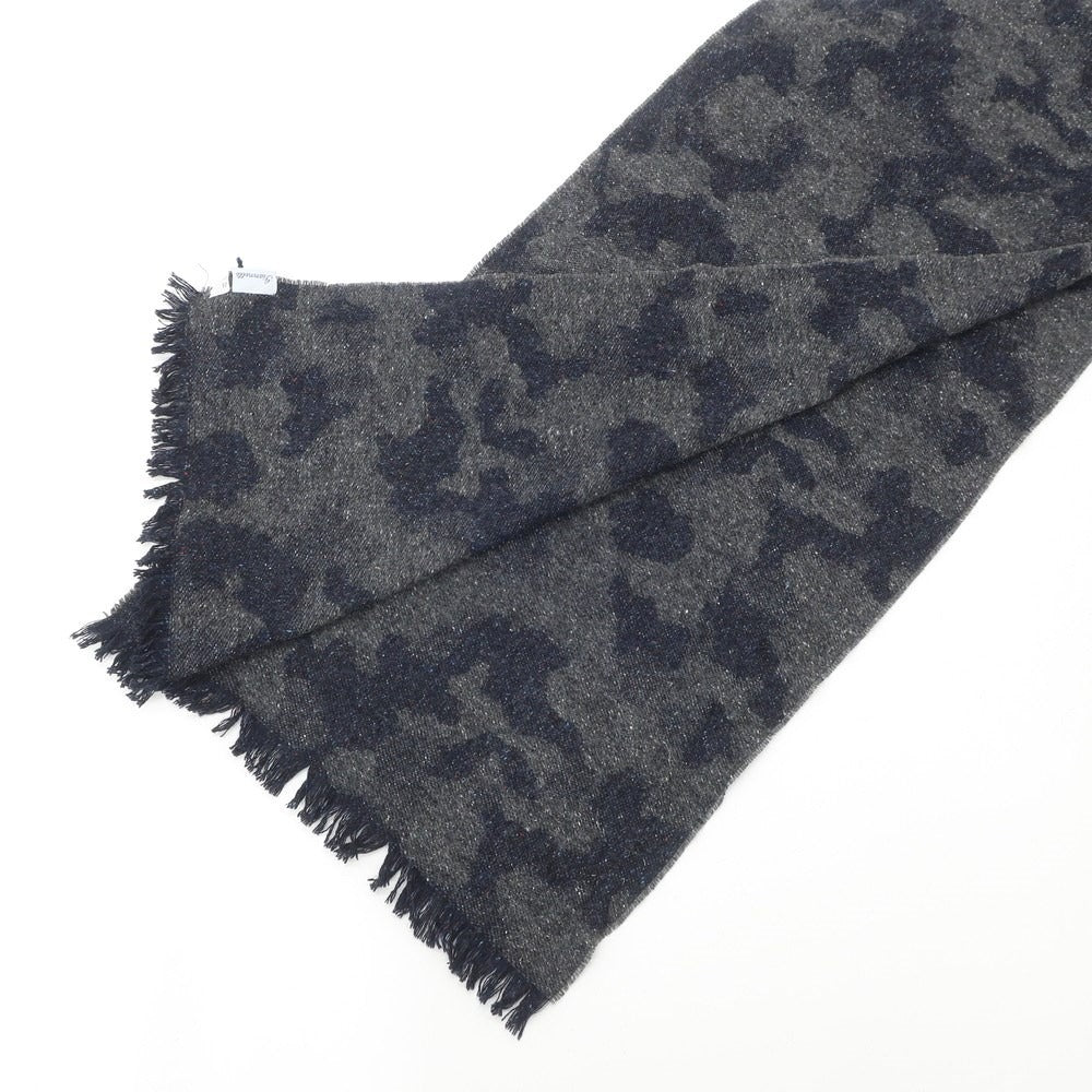 [New] Giannetto wool nylon silk camouflage pattern scarf gray x navy [GRY] [A/W] [Condition rank N] [Men&
