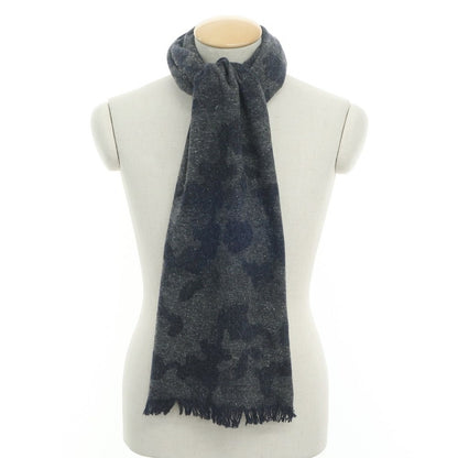 [New] Giannetto wool nylon silk camouflage pattern scarf gray x navy [GRY] [A/W] [Condition rank N] [Men&
