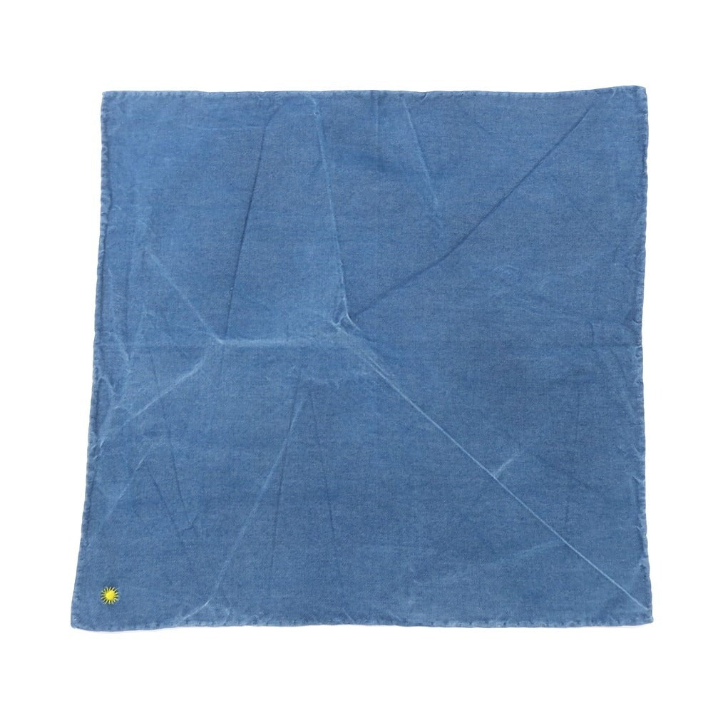 [New Outlet] Giannetto Washed Cotton Pocket Square Blue [BLU] [S/S/A/W] [Condition Rank N-] [Men&