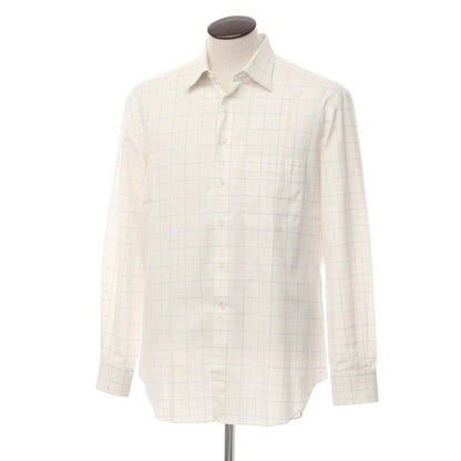 [Used] Ermenegildo Zegna Cotton Check Dress Shirt White x Yellow [Size not specified (L)] [WHT] [S/S/A/W] [Condition Rank B] ​​[Men&