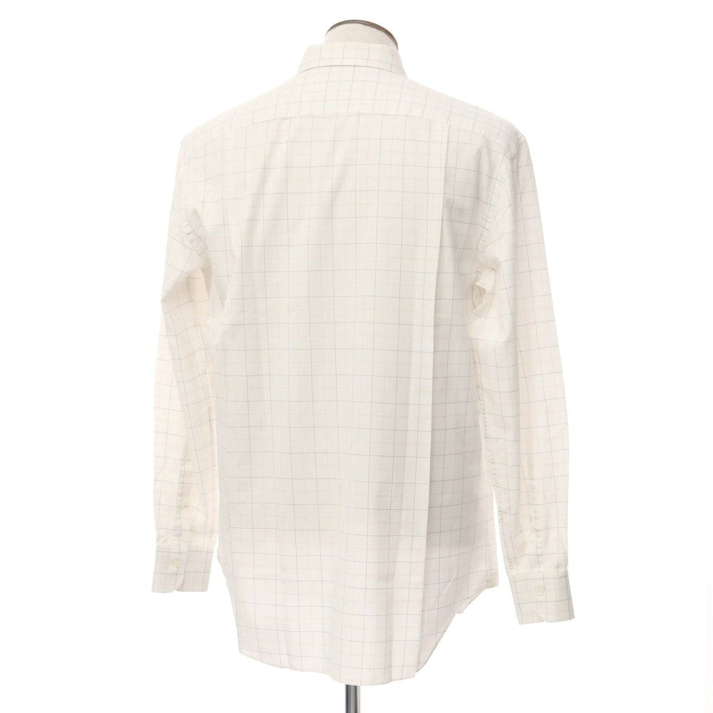 [Used] Ermenegildo Zegna Cotton Check Dress Shirt White x Yellow [Size not specified (L)] [WHT] [S/S/A/W] [Condition Rank B] ​​[Men&