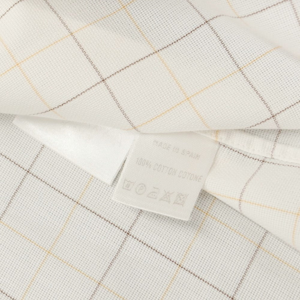 [Used] Ermenegildo Zegna Cotton Check Dress Shirt White x Yellow [Size not specified (L)] [WHT] [S/S/A/W] [Condition Rank B] ​​[Men&