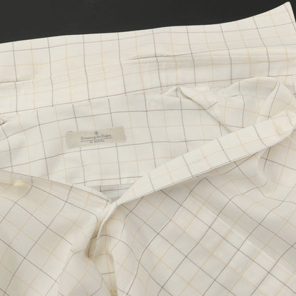 [Used] Ermenegildo Zegna Cotton Check Dress Shirt White x Yellow [Size not specified (L)] [WHT] [S/S/A/W] [Condition Rank B] ​​[Men&