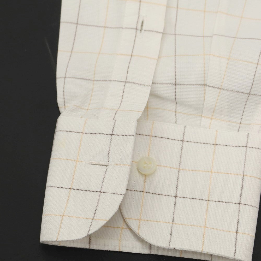 [Used] Ermenegildo Zegna Cotton Check Dress Shirt White x Yellow [Size not specified (L)] [WHT] [S/S/A/W] [Condition Rank B] ​​[Men&