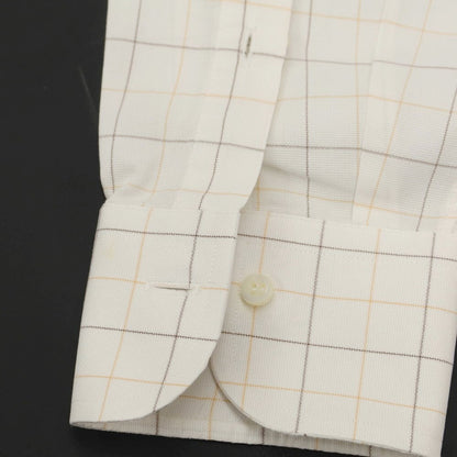 [Used] Ermenegildo Zegna Cotton Check Dress Shirt White x Yellow [Size not specified (L)] [WHT] [S/S/A/W] [Condition Rank B] ​​[Men&