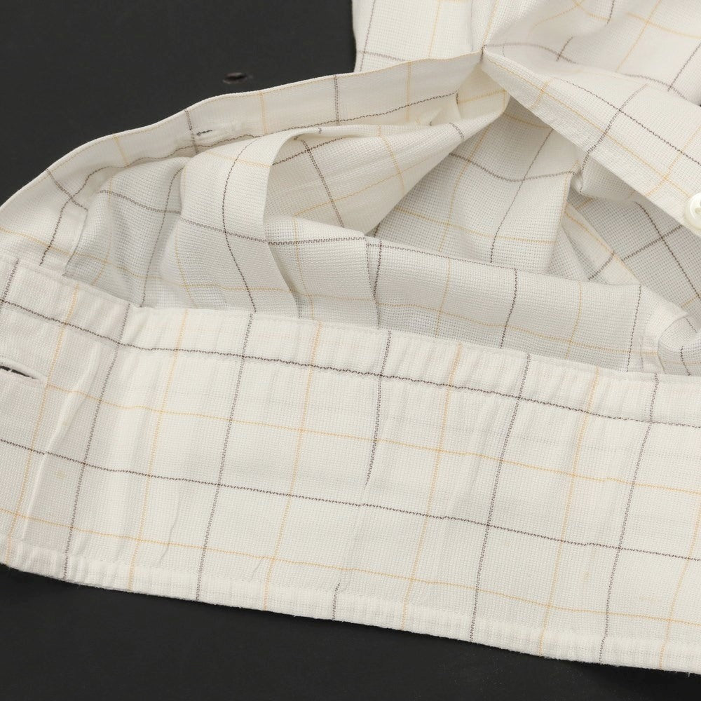 [Used] Ermenegildo Zegna Cotton Check Dress Shirt White x Yellow [Size not specified (L)] [WHT] [S/S/A/W] [Condition Rank B] ​​[Men&