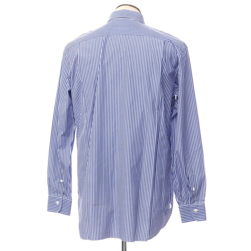[Used] Ermenegildo Zegna ROSSINI Cotton Striped Dress Shirt Dark Blue x White [Size not specified (L)] [BLU] [S/S/A/W] [Condition Rank B] ​​[Men&