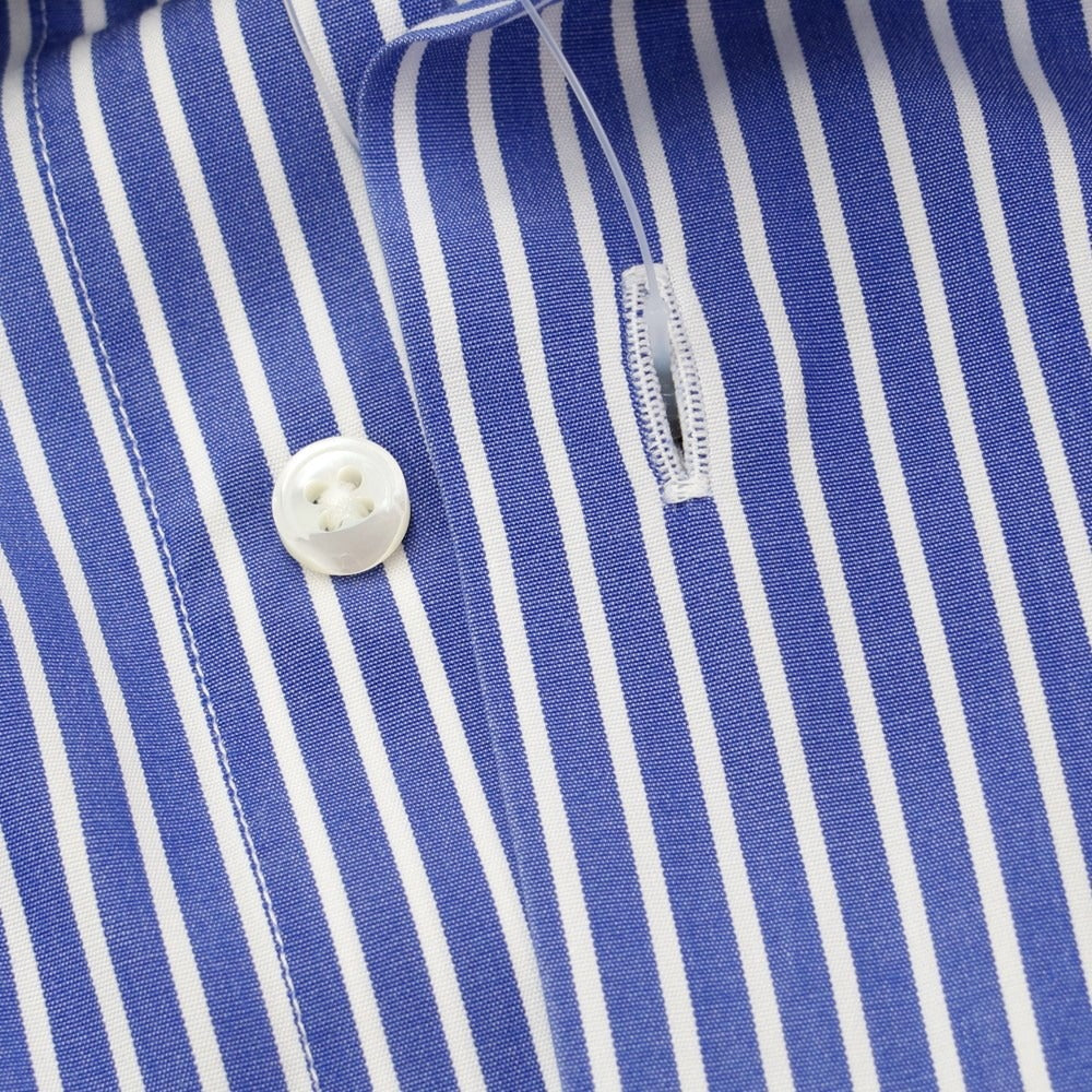 [Used] Ermenegildo Zegna ROSSINI Cotton Striped Dress Shirt Dark Blue x White [Size not specified (L)] [BLU] [S/S/A/W] [Condition Rank B] ​​[Men&