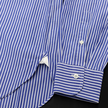 [Used] Ermenegildo Zegna ROSSINI Cotton Striped Dress Shirt Dark Blue x White [Size not specified (L)] [BLU] [S/S/A/W] [Condition Rank B] ​​[Men&