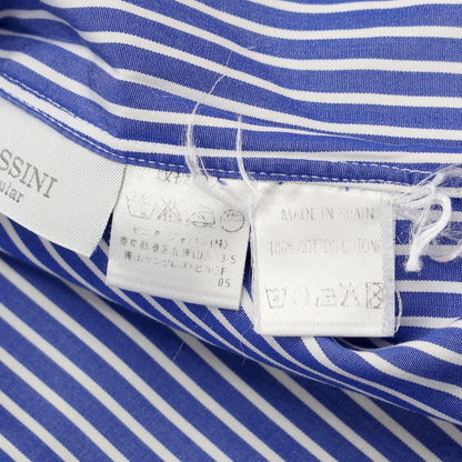 [Used] Ermenegildo Zegna ROSSINI Cotton Striped Dress Shirt Dark Blue x White [Size not specified (L)] [BLU] [S/S/A/W] [Condition Rank B] ​​[Men&