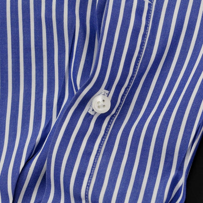 [Used] Ermenegildo Zegna ROSSINI Cotton Striped Dress Shirt Dark Blue x White [Size not specified (L)] [BLU] [S/S/A/W] [Condition Rank B] ​​[Men&